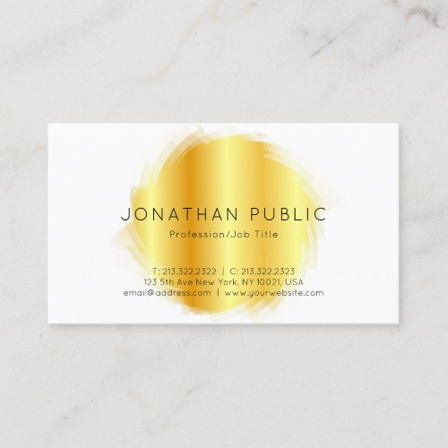Custom Gold White Modern Elegant Simple Template Business Card