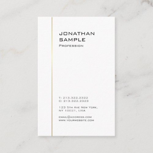 Custom Gold White Modern Minimalistic Template Business Card