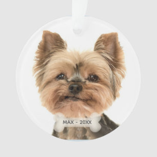 Custom Gold Yorkshire Terrier Dog Photo Ornament