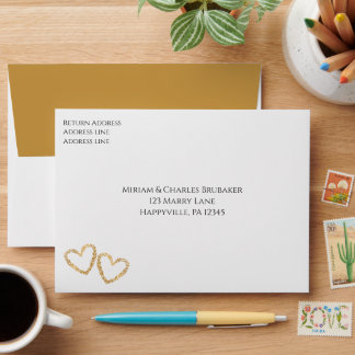 Custom Golden 50th Wedding Anniversary Invitation Envelope