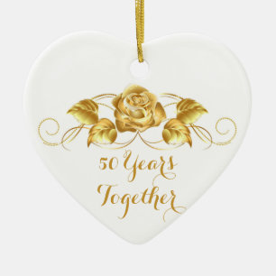 Custom Golden Anniversary Christmas Ornament