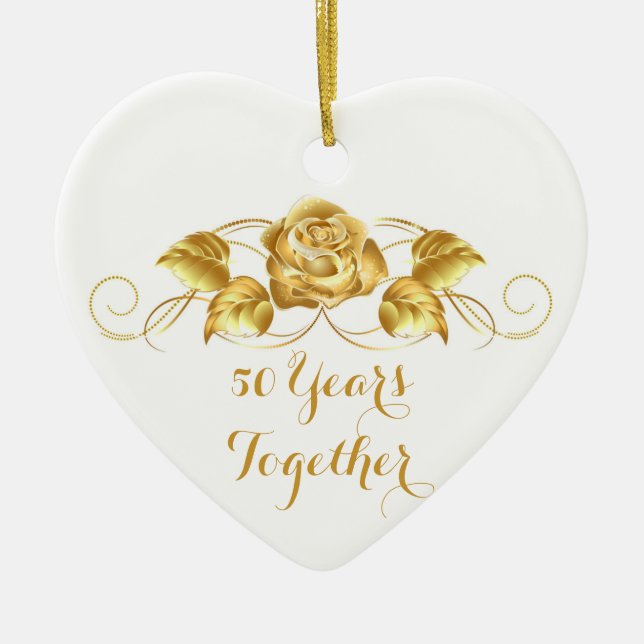 Custom Golden Anniversary Christmas Ornament (Front)