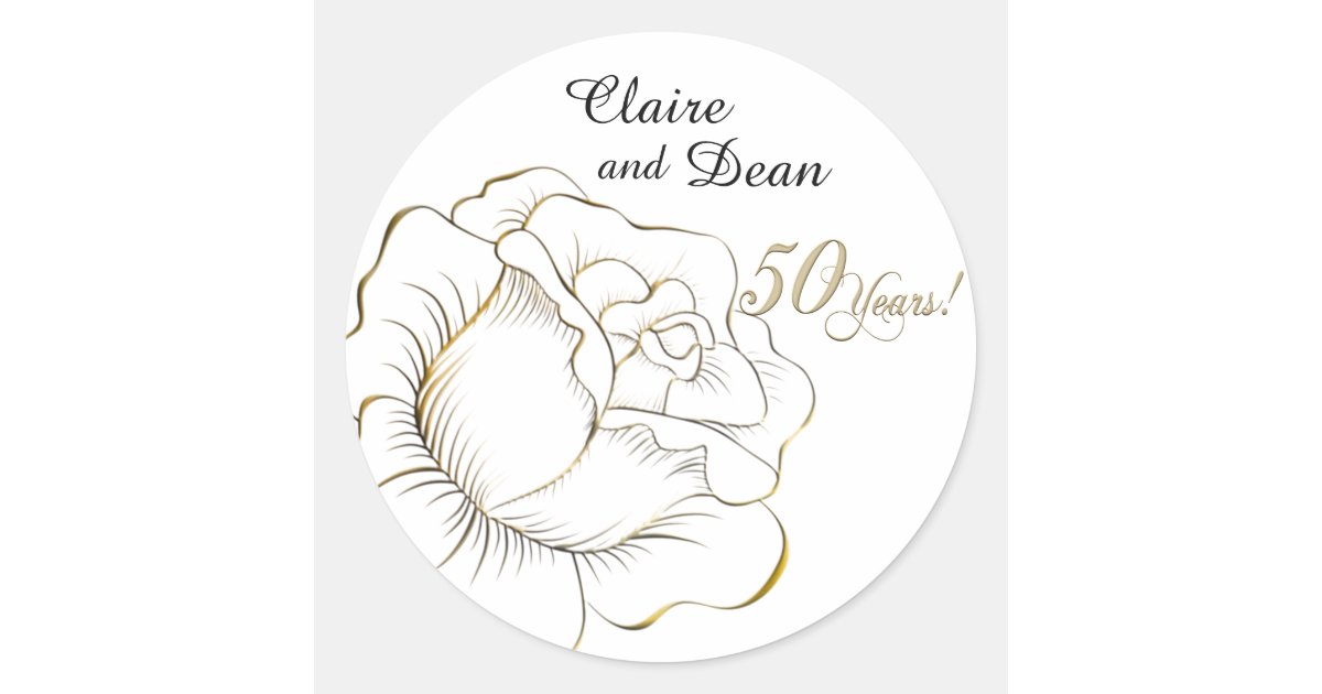 Custom Golden Anniversary Stickers Zazzle