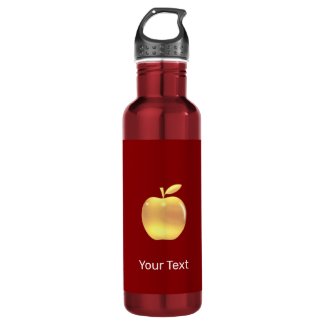 Custom golden apple image on red