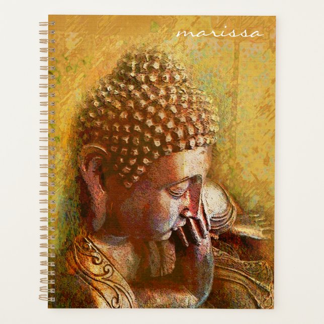 Custom Golden Buddha with Quote Planner (Front)
