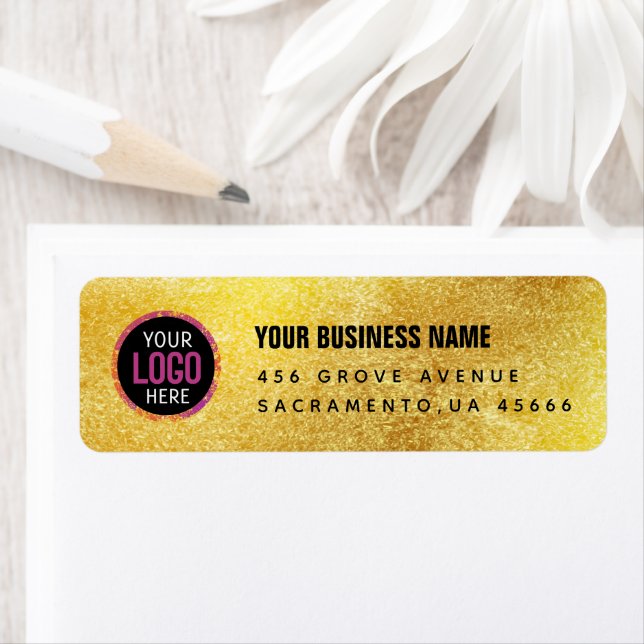 Custom golden color  Business Logo Label (Insitu)