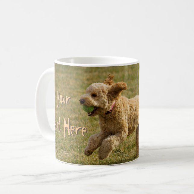Custom Golden Doodle Dog Photo Coffee Mug (Front Left)