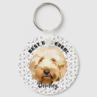 Custom Golden Doodle Keychain Personalize Dog Gift