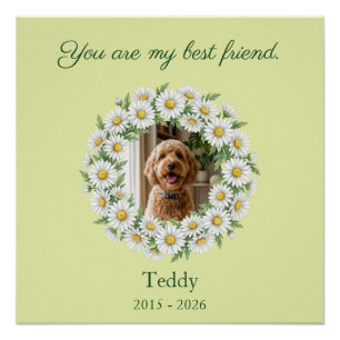 Custom Golden Doodle Photo Memorial Daisy Poster
