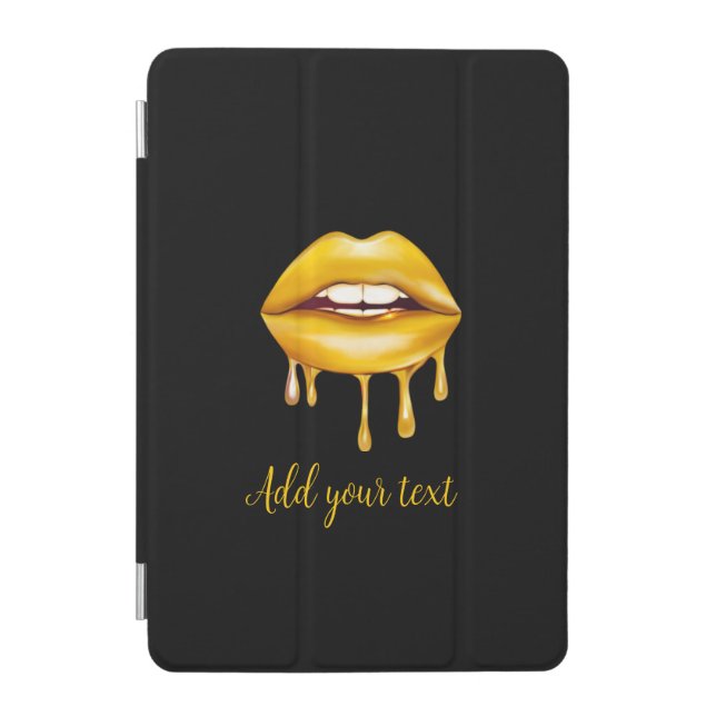  custom golden lips girly stylish  iPad mini cover (Front)