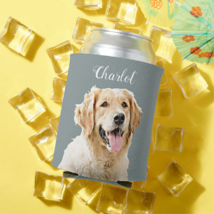 Custom Golden Retriever Dog Personalized Drawn Can Cooler