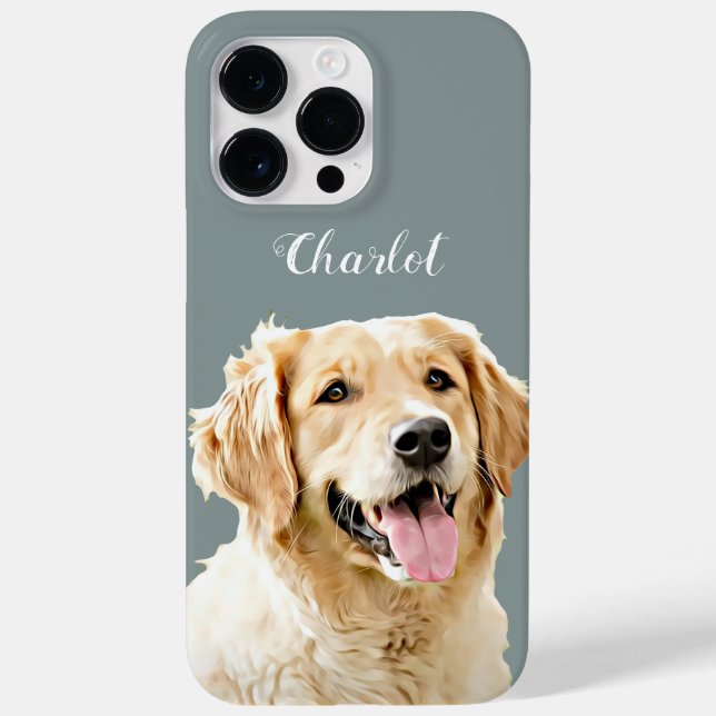 Custom Golden Retriever Dog Personalized Drawn Case-Mate iPhone Case (Back)