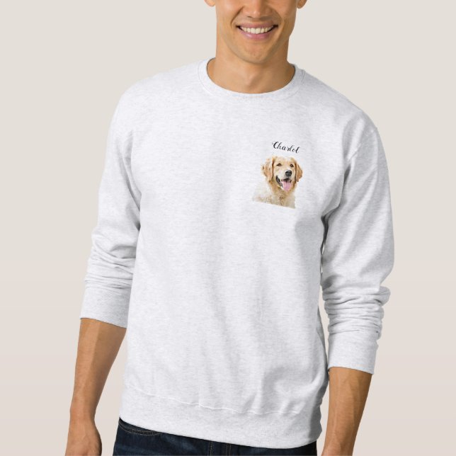 Custom Golden Retriever Dog Personalized Drawn Sweatshirt (Front)