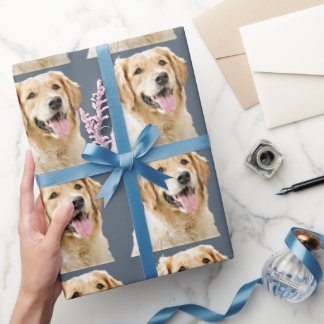 Custom Golden Retriever Dog Personalized Drawn Wrapping Paper