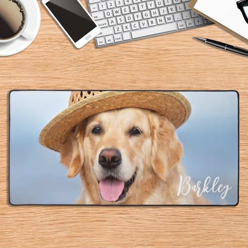 Custom Golden Retriever Dog Personalized Pet Photo Desk Mat