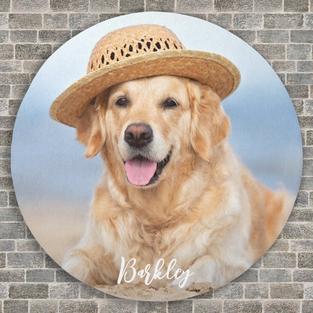 Custom Golden Retriever Dog Personalized Pet Photo Outdoor Rug (Creator Uploaded)