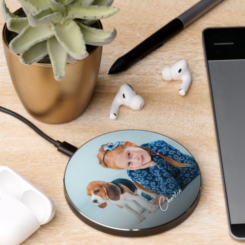 Custom Golden Retriever Dog Personalized Pet Photo Wireless Charger