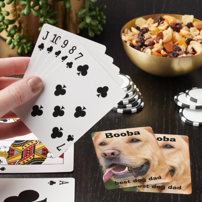 Custom golden retriever dog photo ,fathers day poker cards (In Situ)