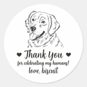 Custom Golden Retriever Dog Wedding Favor Stickers