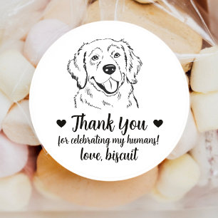 Custom Golden Retriever Dog Wedding Favor Stickers
