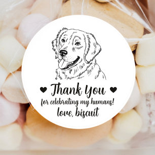Custom Golden Retriever Dog Wedding Favor Stickers