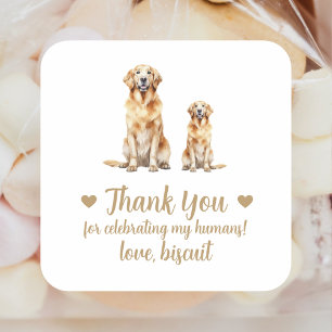 Custom Golden Retriever Dog Wedding Favor Stickers