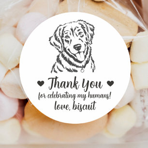 Custom Golden Retriever Dog Wedding Favor Stickers