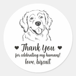 Custom Golden Retriever Dog Wedding Favor Stickers