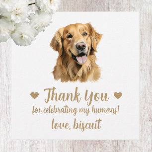 Custom Golden Retriever Dog Wedding Favor Tags