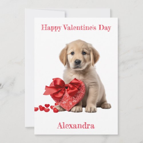 Custom Golden Retriever Heart Gift Valentine Holiday Card
