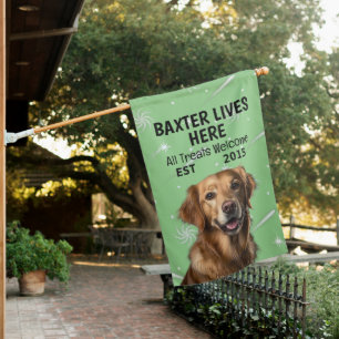 Custom Golden Retriever House Flag