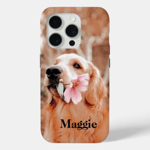 Custom Golden Retriever Photo  Dog Lover Gift iPhone 15 Pro Case