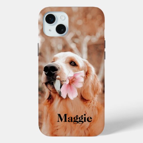 Custom Golden Retriever Photo  Dog Lover Gift iPhone 15 Plus Case