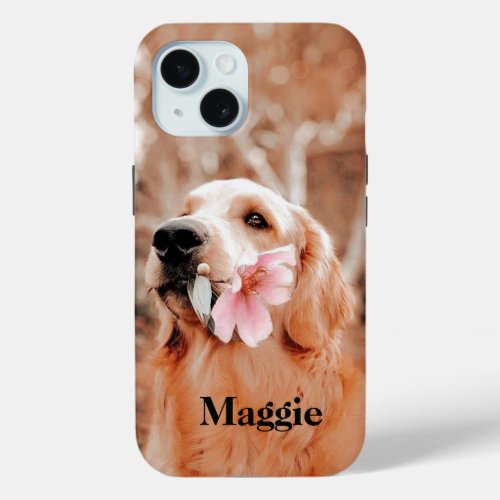 Custom Golden Retriever Photo  Dog Lover Gift iPhone 15 Case