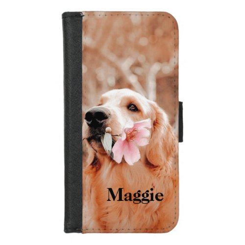 Custom Golden Retriever Photo  Dog Lover Gift iPhone 87 Wallet Case