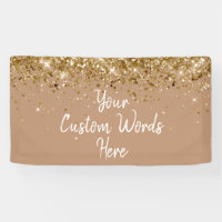 Custom Golden Tan & Gold Customized Birthday Party