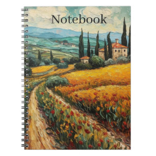 Custom Golden Tuscany Wildflower Countryside Notebook