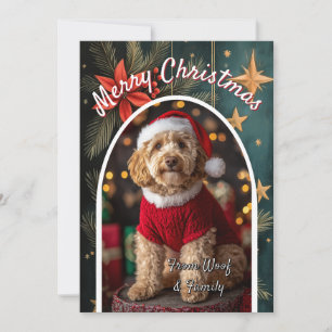 Custom Goldendoodle Dog Holiday Card