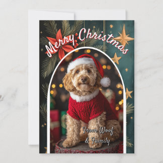 Custom Goldendoodle Dog Holiday Card