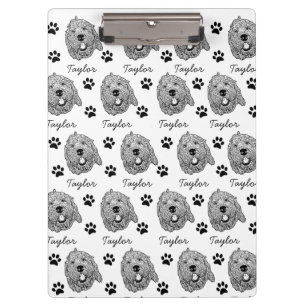 Custom Goldendoodle Dog Personalized Drawing Clipboard
