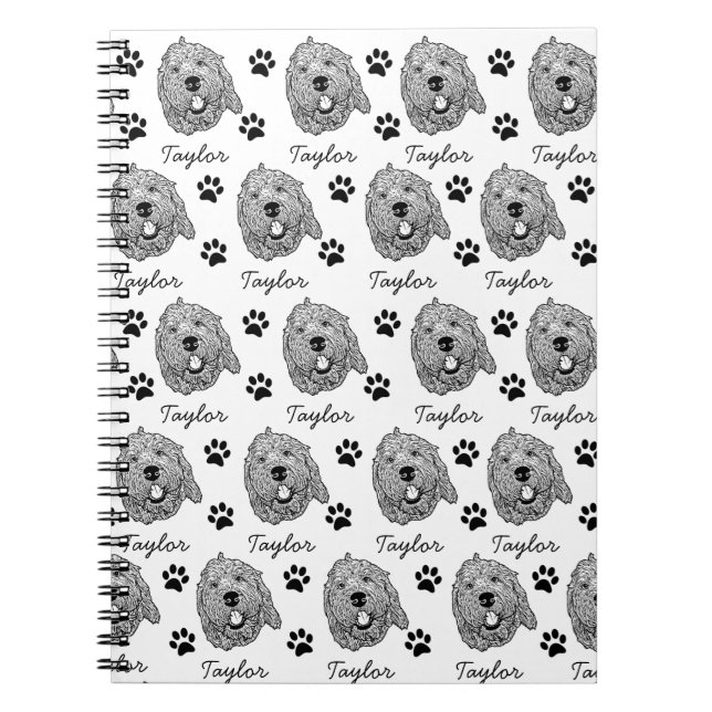 Custom Goldendoodle Dog Personalized Drawing Notebook (Front)