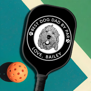 Custom Goldendoodle Dog Personalized Drawing Pickleball Paddle