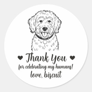 Custom Goldendoodle Dog Wedding Favor Stickers