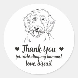 Custom Goldendoodle Dog Wedding Favor Stickers
