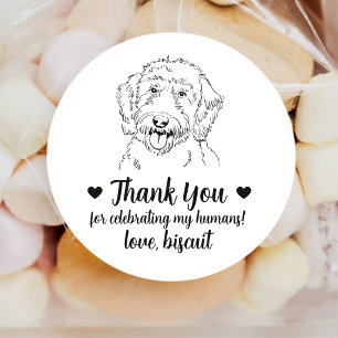 Custom Goldendoodle Dog Wedding Favor Stickers