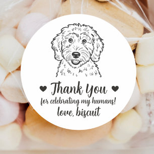 Custom Goldendoodle Dog Wedding Favor Stickers