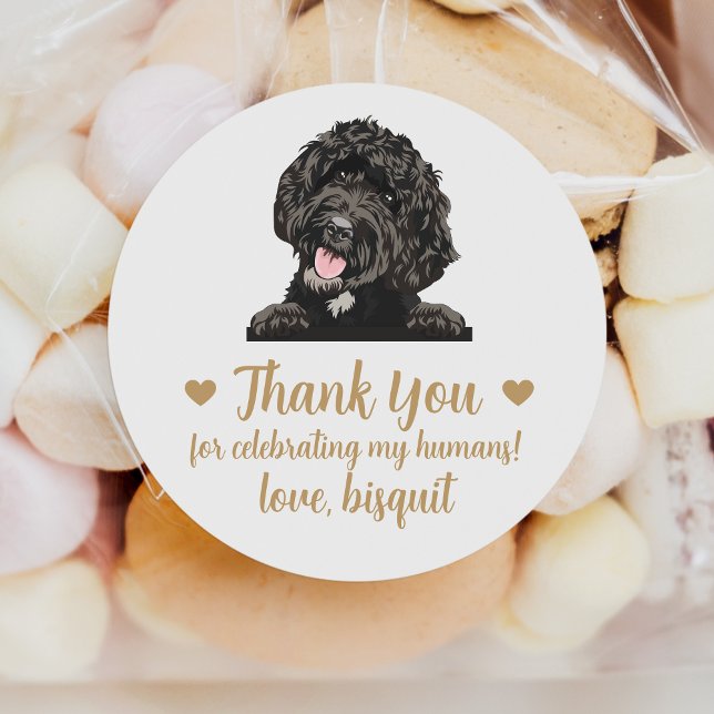 Custom Goldendoodle Dog Wedding Favor Stickers (Creator Uploaded)