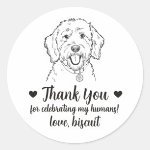 Custom Goldendoodle Dog Wedding Favor Stickers