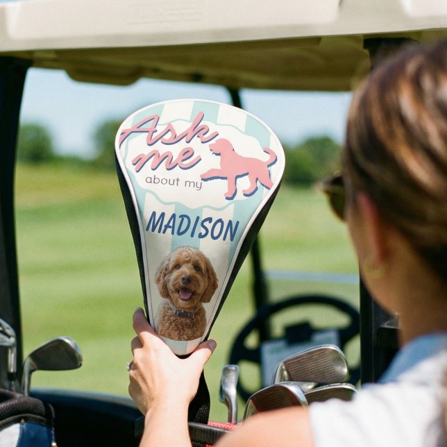 Custom Goldendoodle Golf Lover Photo Name Gift Head Cover (Creator Uploaded)