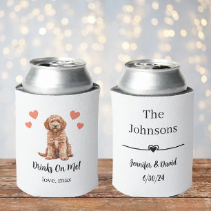 Custom Goldendoodle Pet Wedding Can Cooler